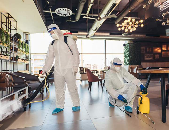 Désinfection complète des espaces pour limiter les risques sanitaires